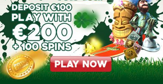 Pots of Luck: 500EUR Bonus + 100 Free Spins